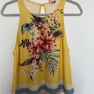 FARM Rio Floral Yellow Sleeveless Top